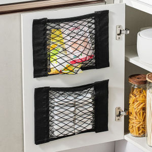 Wall Kitchen Cabinet Door Storage Bags Mesh Garbage Bag Plastic Shopping Bags Dispenser Sundries Bag Net Car Trunk Organizer Bag