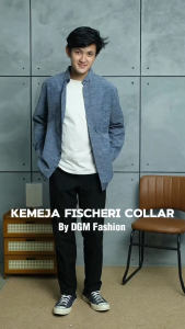 DGM Fashion Kemeja pria Lengan Panjang Fischeri Kerah Sanghai Koko Premium 007