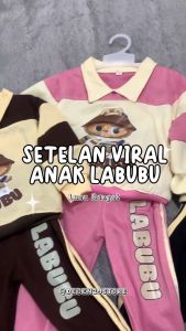SETELAN LABUBU ANAK MODEL KERAH / SETELAN KERAH ANAK CELANA JOGER 2-10 TAHUN