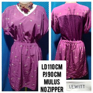 DRESS LENGAN PENDEK UNGU(LEWITT) 166