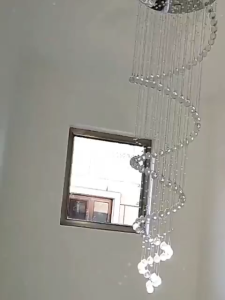 Luxury Rotating Crystal Chandelier for Villa Duplex Stair Hotel Lobby Living Room