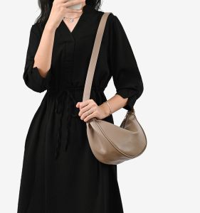 Autumn Winter Versatile Soft Leather Dumpling Bag Womens Student Single Shoulder Bag Japanese Style Niche Crossbody Bag Underarm Bag