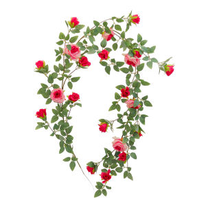 กุหลาบกำแพงฉากหลังพลาสติกเถาองุ่นดอกไม้ประดิษฐ์ของตกแต่งงานแต่งงานในบ้านดอกไม้ปลอม