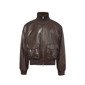 JCAESAR STUDIO | Gathered Double Zipper Leather Jacket
