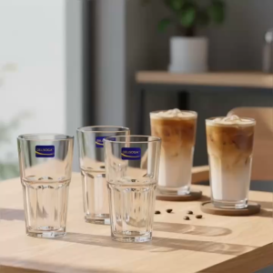 Bộ 12 Ly Thủy Tinh Deli Ribbed Tumbler Dáng Tám Cạnh 350ml – Ly Uống Nước Sang Trọng Dễ Cầm Tay