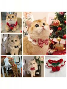 Cat Bandana Saliva Towel Bell Collar Dog Scarf Pet Decorations Knitted Neckwear Universal Pet Supplies Accessories