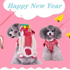 Funny Dog Costumes Pet Dance Lion Clothes Spring Festival Cat Coat Winter Warm Puppy Kitten Clothes Cosplay Clothing