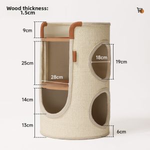 HOOPET | Space-saving Double-layer Sisal Cat Climber & Scratcher