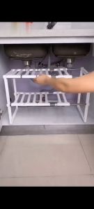 𝗦𝗜𝗠𝗣𝗟𝗘 EXPANDABLE DOUBLE LAYER Kitchen Under Sink Storage / Penyusun Dapur Yang Boleh Diperluas Di Bawah Sink Rack