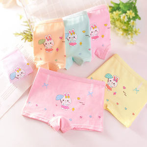 KUCHAR 4pcs Kids Girls Underwear: Cotton Comfortable & Cartoon Rabbit Print