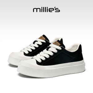 Millies Retro Thick Bottom Casual Shoes Mens Leather Slip-On round Toe Fashionable Comfortable Rubber Outsole Youth Trend