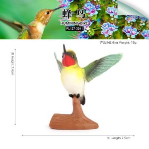 Realistic Hummingbird Model Toy Forest Goddess Children Gift Simulation Wild Animal Doll Static Bird Model Crowned Flying Bird