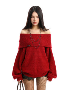 Off Shoulder Warm Thick Knit Sweater