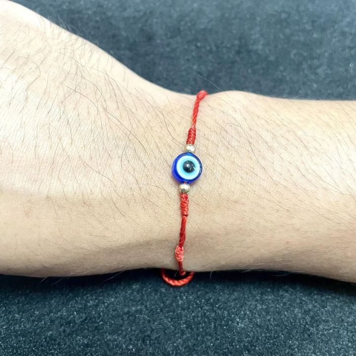 RED STRING WITH EVIL EYE CHARM BRACELET