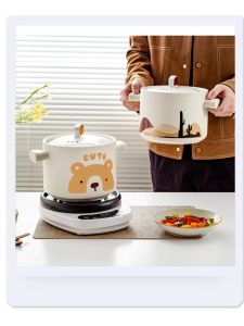 Nồi Lò Sét Tráng Men Gốm Nồi Nấu Súp Nồi Nấu Chậm Dùng Cho Gia Đình Chống Cháy Nổ Chịu Nhiệt Độ Cao Họa Tiết Hoạt Hình Nấu Cơm Điện