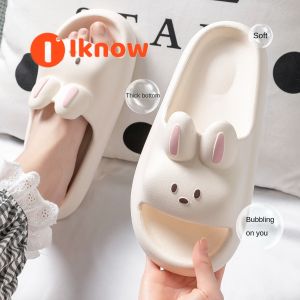 I know Cute Bunny EVA Slippers for Women - Soft Non-Slip Indoor/Outdoor Use Perfect for Bathroom Home and Dormitory