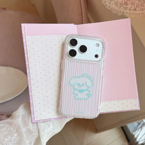 Cute Animal Clear TPU Phone Case for iPhone 17 Pro Max Striped Cartoon Shockproof Soft Cover