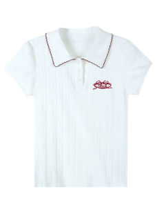 Áo Thun Nữ Tay Ngắn Dáng Ôm Cổ Polo Mùa Hè Thiết Kế Hàn Quốc Phong Cách Đại Học Ngắn Gợi Cảm