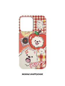 Cute Pet Samoyed Full Cover Anti-Fall iPhone 16e 14pro 13 15 12 Matte Ins Huawei Mate60 Pro/P70 Xiaomi 13 Protective Phone Case