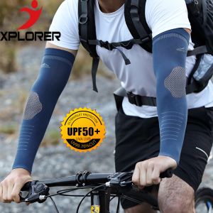 ชายผ้าไหมน้ำแข็งปลอกแขนถุงมือ UV Protection Cool Arm ประดับบนมือ Anti-Skid ปาล์มมอเตอร์ไซด์การขี่จักรยาน