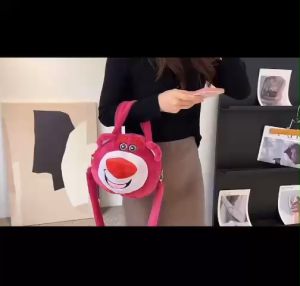 Túi Gấu Hồng Lotso Gấu Bông 2 Quai Siêu Dễ Thương