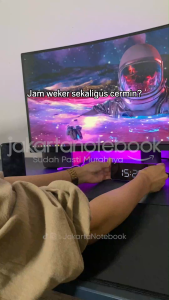 NieNie Jam Weker Mirror Alarm Digital + Temperature - YQ-719 - Black