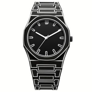 Lightweight Polycarbonate Mens Quartz Watch - Classic Black Silicone Strap Fashion Style