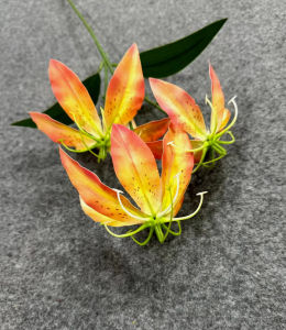 3D Printed Simulation Flame Lily Flower Decoration Artificial Flowers Home Decoration Scenic Landscape Wedding Flowers