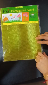 FSI METALLIC CORRUGATED BOARD Violet Orange Gold Red Silver A4 10 Sheets Metallic Paper Sheets