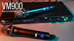 Wireless Microphone System for Church Karaoke Machine Speech Wedding Party Singing Dual UHF Handheld Cordless AA Battery Mic Set Work Range 648ft/200m Dynamic Microphone