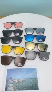 GOUPDO Square Polarized Clip On Sunglasses Anti Glare Outdoor Mens Car Driver Goggle Trendy Activities and Driving Shades for Women Men