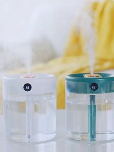 YIOMIO 1.5L Large Capacity Ultrasonic Humidifier with Dual Holes Atomization Quick Humidification for Bedroom Aromatherapy Digital Display LED Night Light Type-C Charging 1 Year Warranty