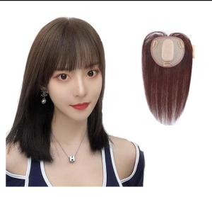 TSE Real Hair Wig Piece without bangs Block White Hair on the head top Increase Hair Volumes (13*13cm Area) 20CM/30CM Length Wig Piece RW122