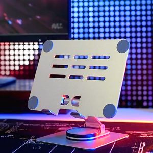 360 Rotating Tablet Phone Stand for iPad Stand: Aluminum Adjustable Desktop Tablet Stand