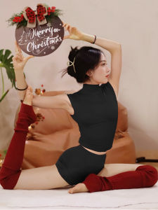 Red Yoga Fitness Womens Clothing Sleeveless Top Beautiful Pilates Outdoor High Aesthetic Value Slimming Exercise Set