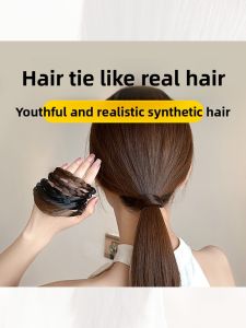 New 2023 Womens High-End Hair Ties Fake Hair Bands Sweet Style Hair Accessories Hair Bands with Leather Covers for Hairdressing