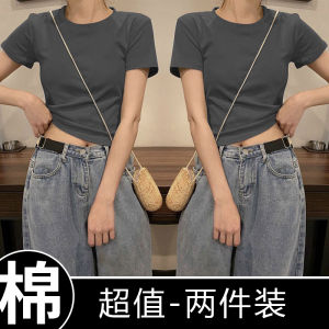 เสื้อยืดแขนสั้นทรงสลิมฟิตสไตล์อเมริกันสำหรับผู้หญิงในฤดูร้อนปี 2025 เสื้อตัวบนสไตล์เกาหลีที่สวมใส่สบายและระบายอากาศได้ดี