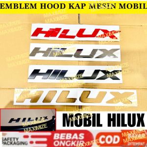 Emblem Hood Kap Mesin Mobil Hilux Hitam Merah Chrome