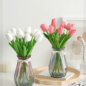 【Local delivery】1 Pcs Artificial Tulips Bouquet Flower Gift For Decoration And Girlfriend