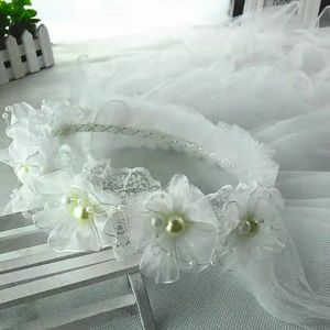 Bando Veil Pengapit Mahkota Bunga Pengantin Panjang Faring Anak Mahkota Bunga Tile Anak Bando Bandana Anak