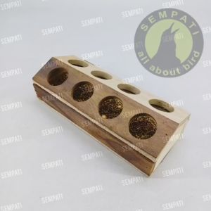 SEMPATI Wadah Pakan Koloni Kayu Sangkar Kandang Ternak Breeding Burung Lovebird Anti Tumpah WDHKLN