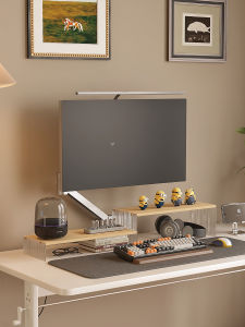 อะคริลิคคอมพิวเตอร์ไรเซอร์พร้อมลิ้นชักขาตั้งจอแสดงผลเดสก์ท็อปสำนักงานเดสก์ท็อปโน้ตบุ๊คชั้นเก็บฐานยกสูงสำหรับจอภาพ