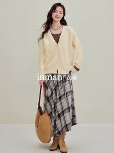 INMAN | Áo Cardigan Len Kiểu Pháp 3D Hoa Rộng