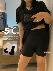 plus Size Womens Safety Pants Summer Anti-Light Bottoming Trousers Thin Polyester Fiber Short Pants Style Female Underwear