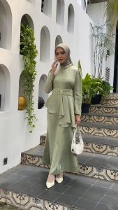 Erina Dress Duyung Satin Premium: Baju Kondangan Gamis Jamila Payet Lebaran Wisuda Bridesmaid