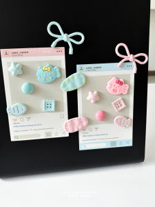 Magnetic Fridge Magnet Cat Design Iron Sheet Decorative Hole Board Whiteboard Cream Color Butterfly Knot Home Decoration