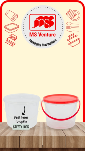 {MSV-WS} Tamper Proof Air Tight with Safety Lock (3000ml-5000ml) Microwavable Plastic Tubs MS SL3000B SL4000B SL5000B