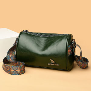 Retro Soft Leather Shoulder Bag Womens Casual Crossbody Pillow Shaped Bag Zipper Closure Single Strap Fashion Summer 2024