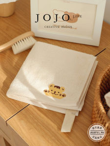 Strong Absorbent Non-Shedding Bear Embroidery Towel for Kids Face Cleansing Pure Cotton Universal Home Textile Square Towel