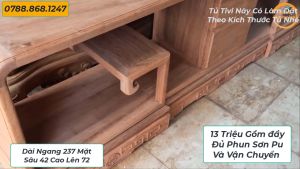 Tủ Trơn Tròn Gỗ Hươngkích Thước Dài Ngang 237 Mặt Sâu 42 Cao Lên 72Ngắn Gọn Vừa Kê Đồ Bày Đồ